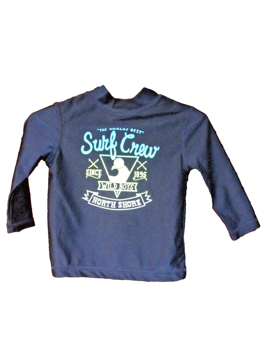 OshKosh B’gosh Baby Rashguard Blue Swim Shirt Surf Crew Graphic Size 12 months